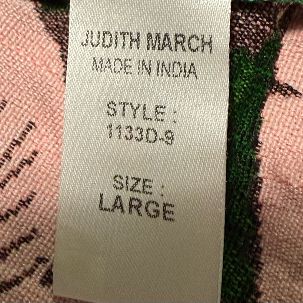 Judith March Lady of Summer palm print mini dress high neck green and pink large - Picture 12 of 13